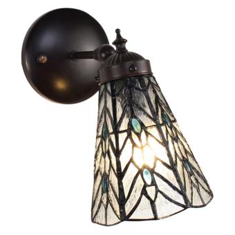 Wandlamp Tiffany 6208 - 17x12x23 cm Transparant Glas Metaal Rond