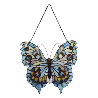 Glaspaneel 6236 Tiffany Vlinder 40x60 cm Blauw Glas