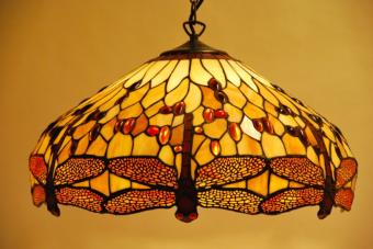 Tiffany hanglamp Dragonfly Beige 49 /98 3 fittingen