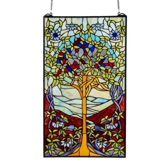 Glaspaneel 6090 Tiffany 50x1x85 cm Groen Glas Rechthoek Boom