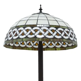 Tiffany Vloerlamp 6151 Ø 46x166 cm Wit Kunststof Glas