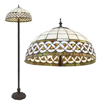 Tiffany Vloerlamp 6151 Ø 46x166 cm Wit Kunststof Glas