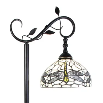 Tiffany Vloerlamp 6243 - 152 cm Bruin Wit Glas