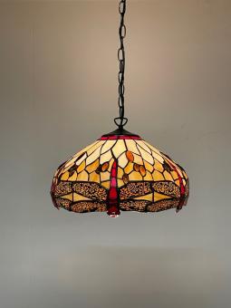 Tiffany hanglamp Ø 40cm Beige Dragonfly