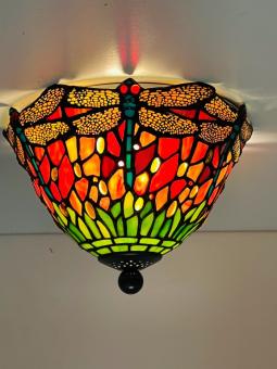 Tiffany Plafondlamp Ø25cm Dragonfly 8827-80