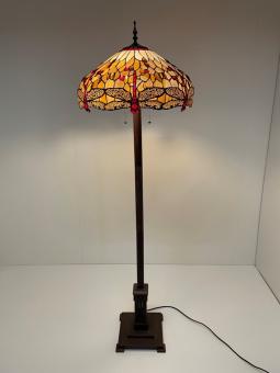 Tiffany vloerlamp 49cm Beige Dragonfly Base