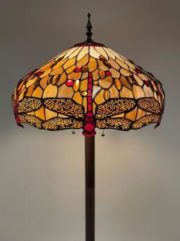 Tiffany vloerlamp 49cm Beige Dragonfly Base