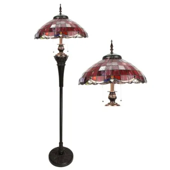 Tiffany Vloerlamp 6291 - 166 cm Rood Glas Kunststof