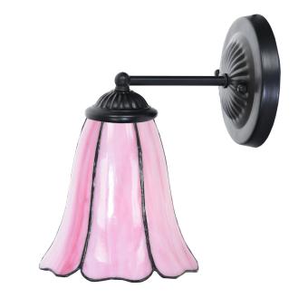 Tiffany wandlamp zwart met Liseron Pink