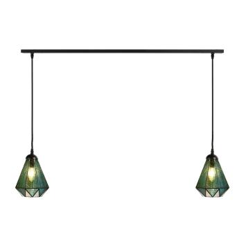 2 x Tiffany Arata Green aan plafondbalk