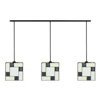 3 x Tiffany Mondriaan Kubus met Pendant aan plafondbalk