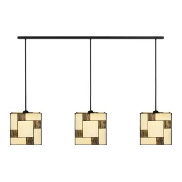 3 x Tiffany Mondriaan Kubus met Pendant aan plafondbalk