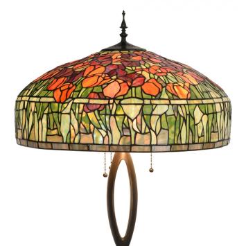 Tiffany Vloerlamp 6041 Ø 56x165 cm Groen Oranje Glas Tulpen