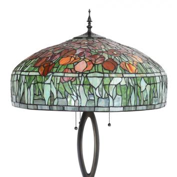 Tiffany Vloerlamp 6041 Ø 56x165 cm Groen Oranje Glas Tulpen