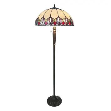 Tiffany Vloerlamp 6178 Ø 50x157 cm Geel Bruin Glas Rond