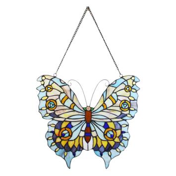 Glaspaneel 6236 Tiffany Vlinder 40x60 cm Blauw Glas