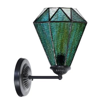 Tiffany Wandlampe schwarz mit Arata Green