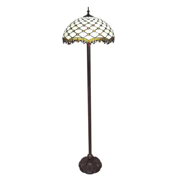 Tiffany Vloerlamp 6113 Ø 45x166 cm Wit Glas