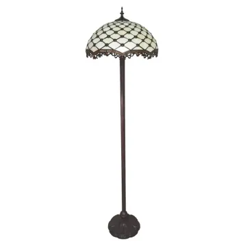 Tiffany Vloerlamp 6113 Ø 45x166 cm Wit Glas