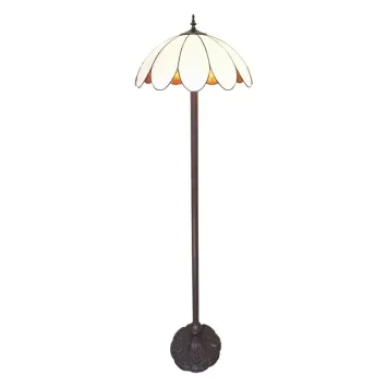 Tiffany Vloerlamp 6148 Ø 46x166 cm Wit Kunststof Glas