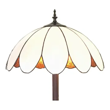 Tiffany Vloerlamp 6148 Ø 46x166 cm Wit Kunststof Glas