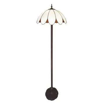 Tiffany Vloerlamp 6148 Ø 46x166 cm Wit Kunststof Glas