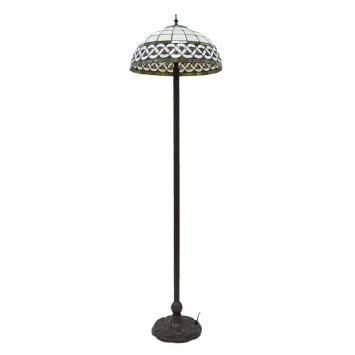 Tiffany Vloerlamp 6151 Ø 46x166 cm Wit Kunststof Glas