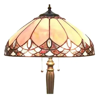 Tiffany Vloerlamp 6171 Ø 50x157 cm Beige Bruin Glas Rond