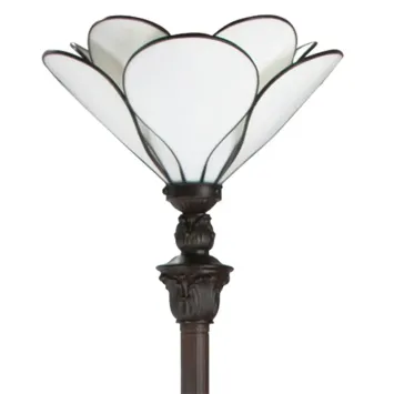 Tiffany Vloerlamp 6219 Ø 31x183 cm Wit Glas 