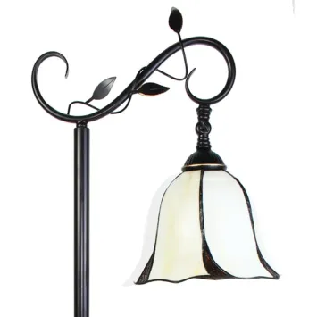 Tiffany Vloerlamp 6240 - 152 cm Wit Bruin Glas