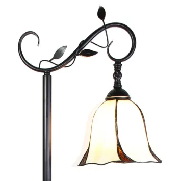 Tiffany Vloerlamp 6240 - 152 cm Wit Bruin Glas