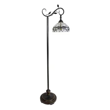 Tiffany Vloerlamp 6243 - 152 cm Bruin Wit Glas