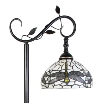 Tiffany Vloerlamp 6243 - 152 cm Bruin Wit Glas