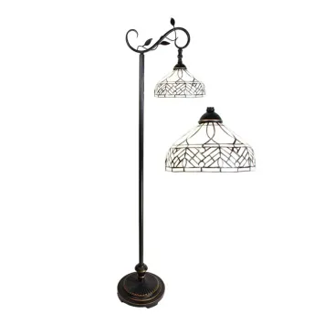 Tiffany Vloerlamp 6245- 152 cm Bruin Beige Glas