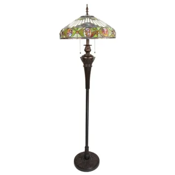 Tiffany Vloerlamp 6292 - 166 cm Beige Geel Glas Rond