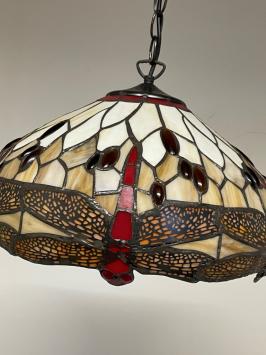 Tiffany hanglamp Ø 40cm Beige Dragonfly