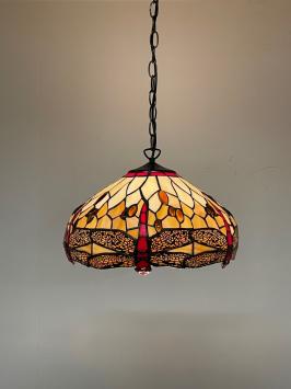 Tiffany hanglamp Ø 40cm Beige Dragonfly