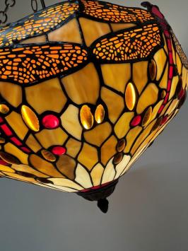 Tiffany hanglamp Ø 49cm Beige Dragonfly 8842