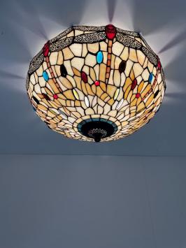 Tiffany plafondlamp 55cm Dragonfly 80