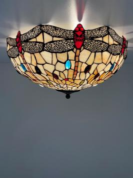 Tiffany plafondlamp 55cm Dragonfly 80