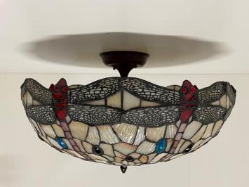 Tiffany plafondlamp 55cm Dragonfly Flow