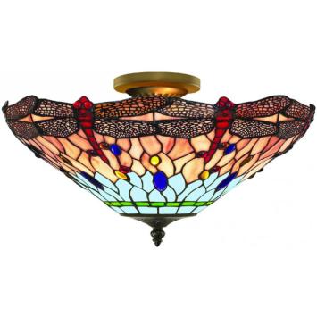 Tiffany Plafondlamp Dragonfly 42cm Blue