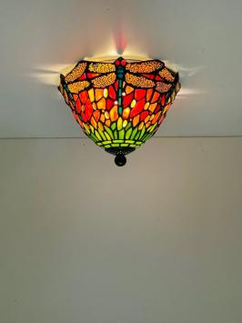 Tiffany Plafondlamp Ø25cm Dragonfly 8827-80