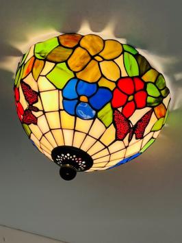 Tiffany Plafondlamp Ø25cm Papilio - 80