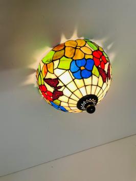 Tiffany Plafondlamp Ø25cm Papilio - 80