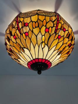 Tiffany plafondlamp Ø49cm Beige Dragonfly 80