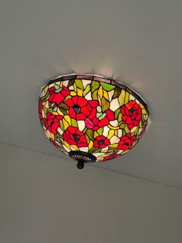 Tiffany plafondlamp Rosas 40 - 80