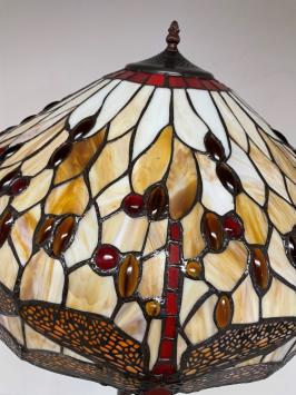 Tiffany vloerlamp Ø49cm Beige Dragonfly Rich