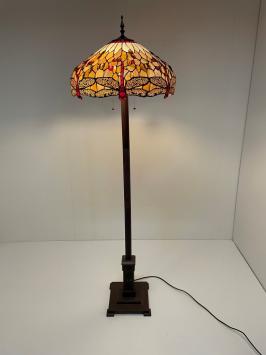 Tiffany vloerlamp 49cm Beige Dragonfly Base