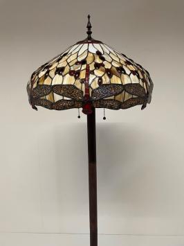 Tiffany vloerlamp 49cm Beige Dragonfly Base